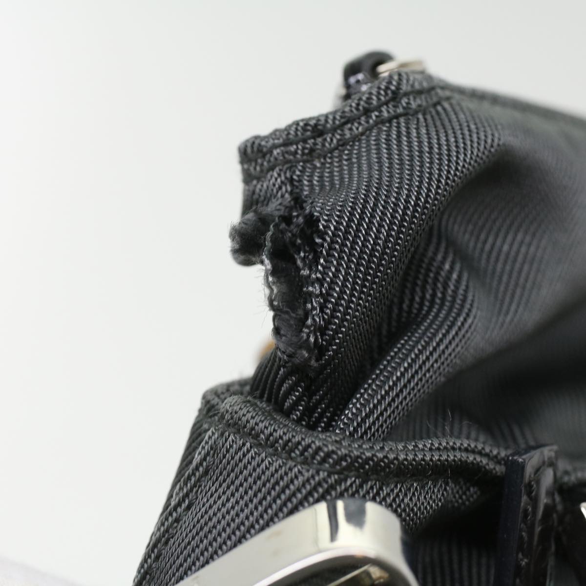 Gucci Bamboo Hand Bag Nylon Gray  ki2537
