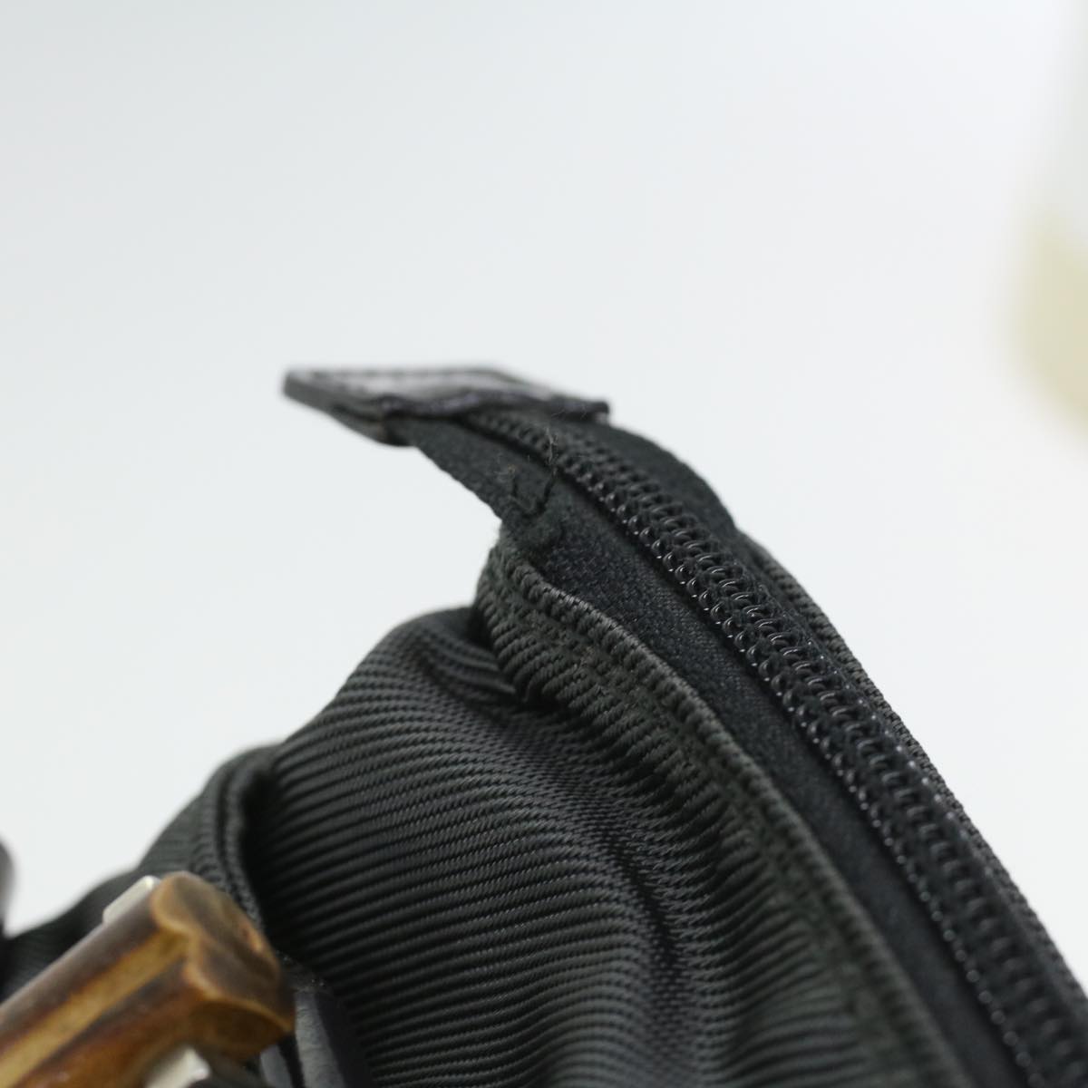 Gucci Bamboo Hand Bag Nylon Gray  ki2537