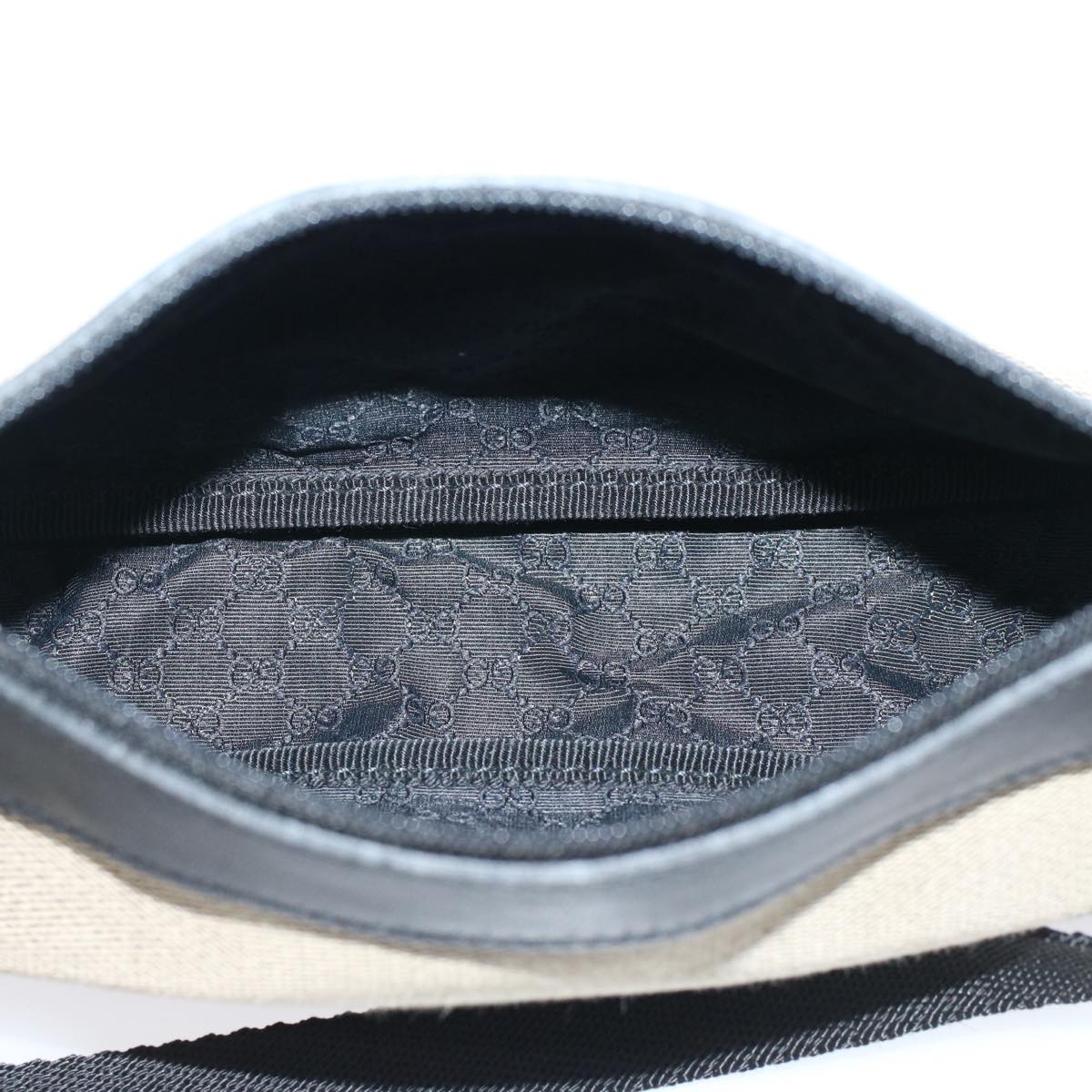 Gucci Accessory Pouch Canvas Leather Black  ki3186