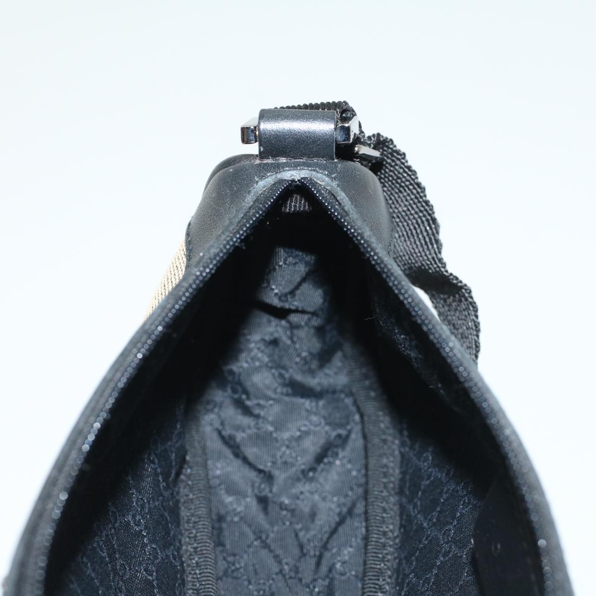 Gucci Accessory Pouch Canvas Leather Black  ki3186