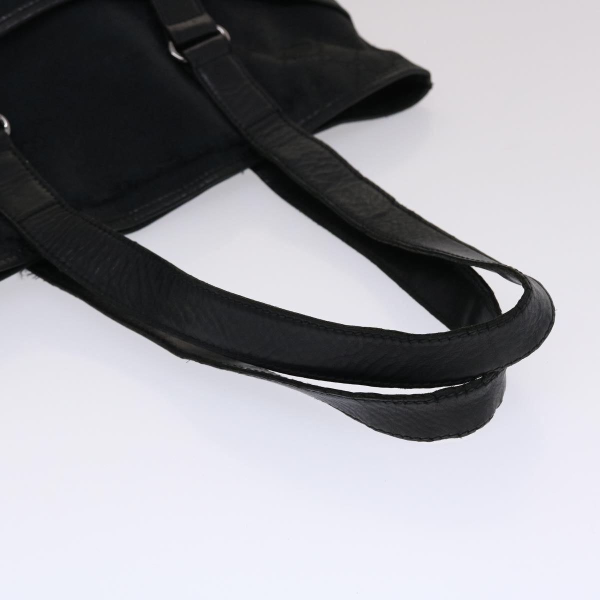 GUCCI GG Canvas Tote Bag Leather Black 145971  ki3198