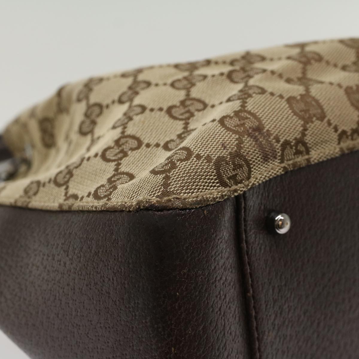 GUCCI GG Canvas Hand Bag Beige 115007  ki3212