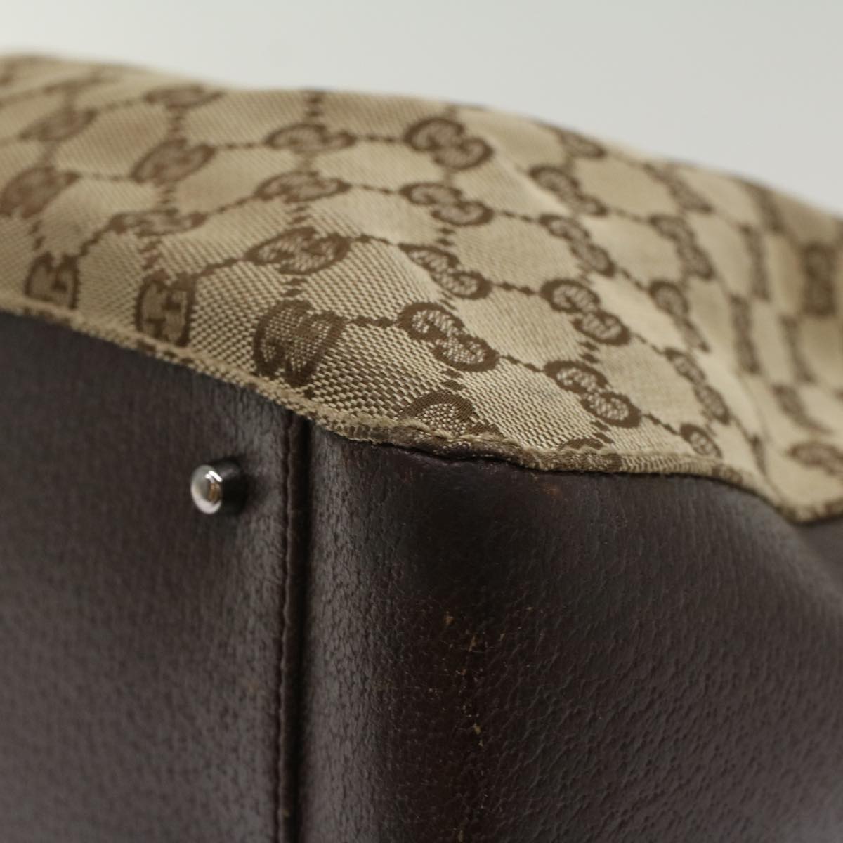 GUCCI GG Canvas Hand Bag Beige 115007  ki3212