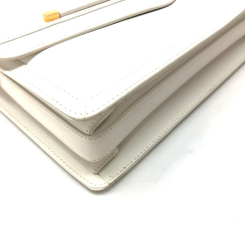 GUCCI Shoulder Bag leather white Old Gucci Shoulder Women Used