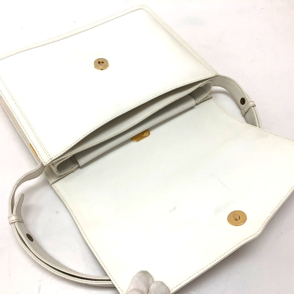 GUCCI Shoulder Bag leather white Old Gucci Shoulder Women Used