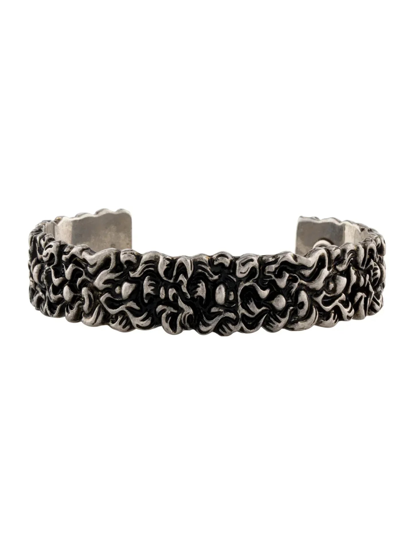 Gucci Lionhead Mane Cuff Bracelet in Silver