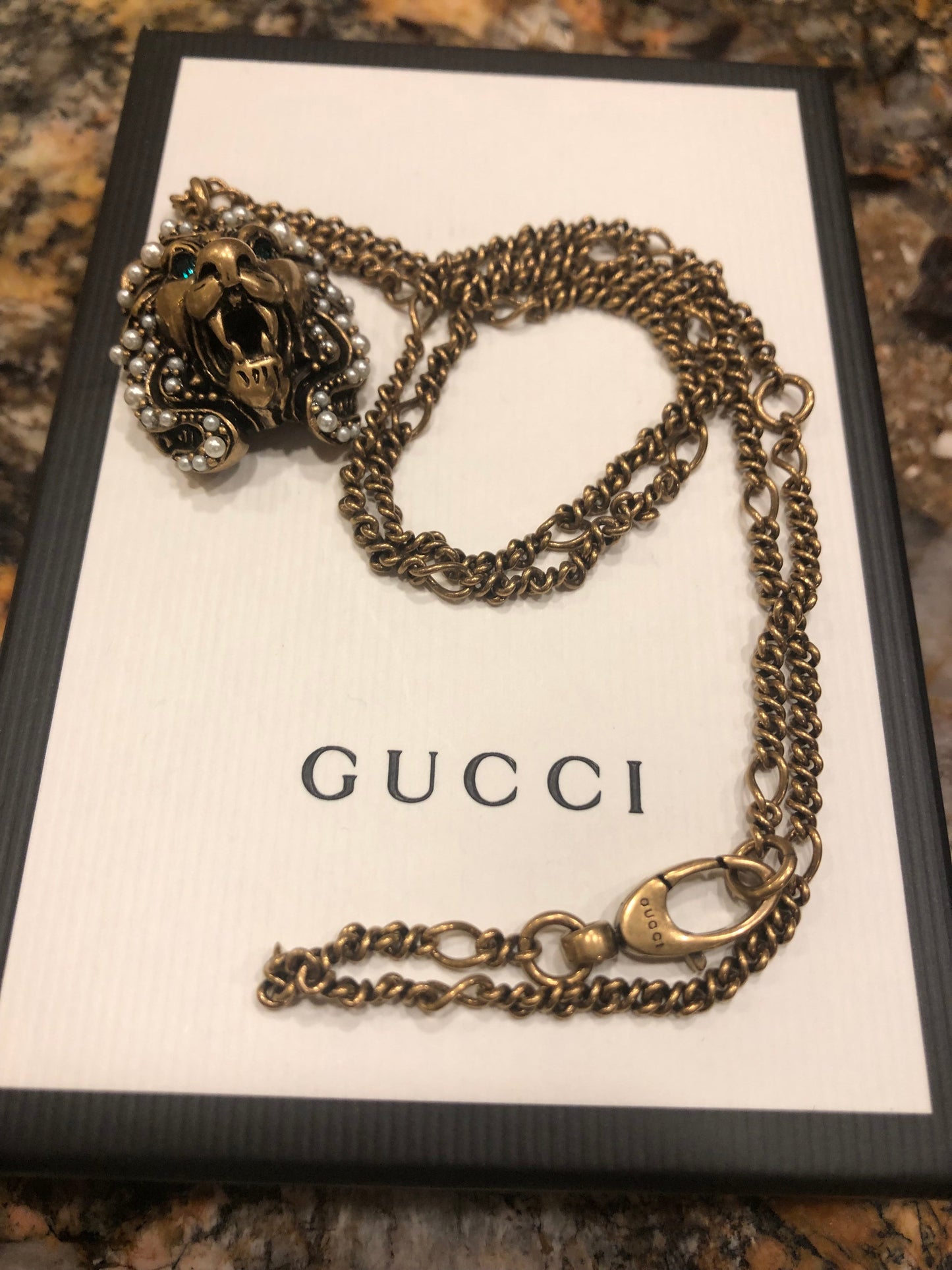 Gucci Lion Head Pendant Necklace