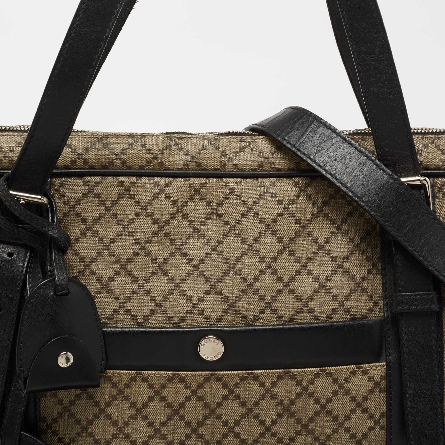 Gucci Beige/Ebony Diamante Supreme Canvas Brief Laptop Bag
