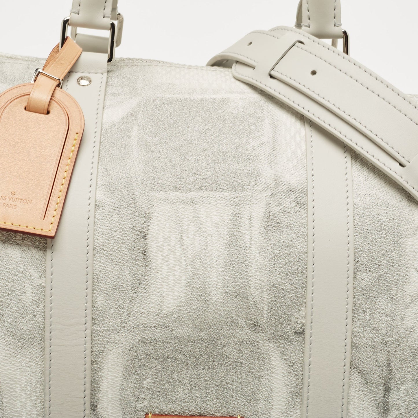 LOUIS VUITTON Damier Salt Canvas Keepall 50 Bandouliere Bag