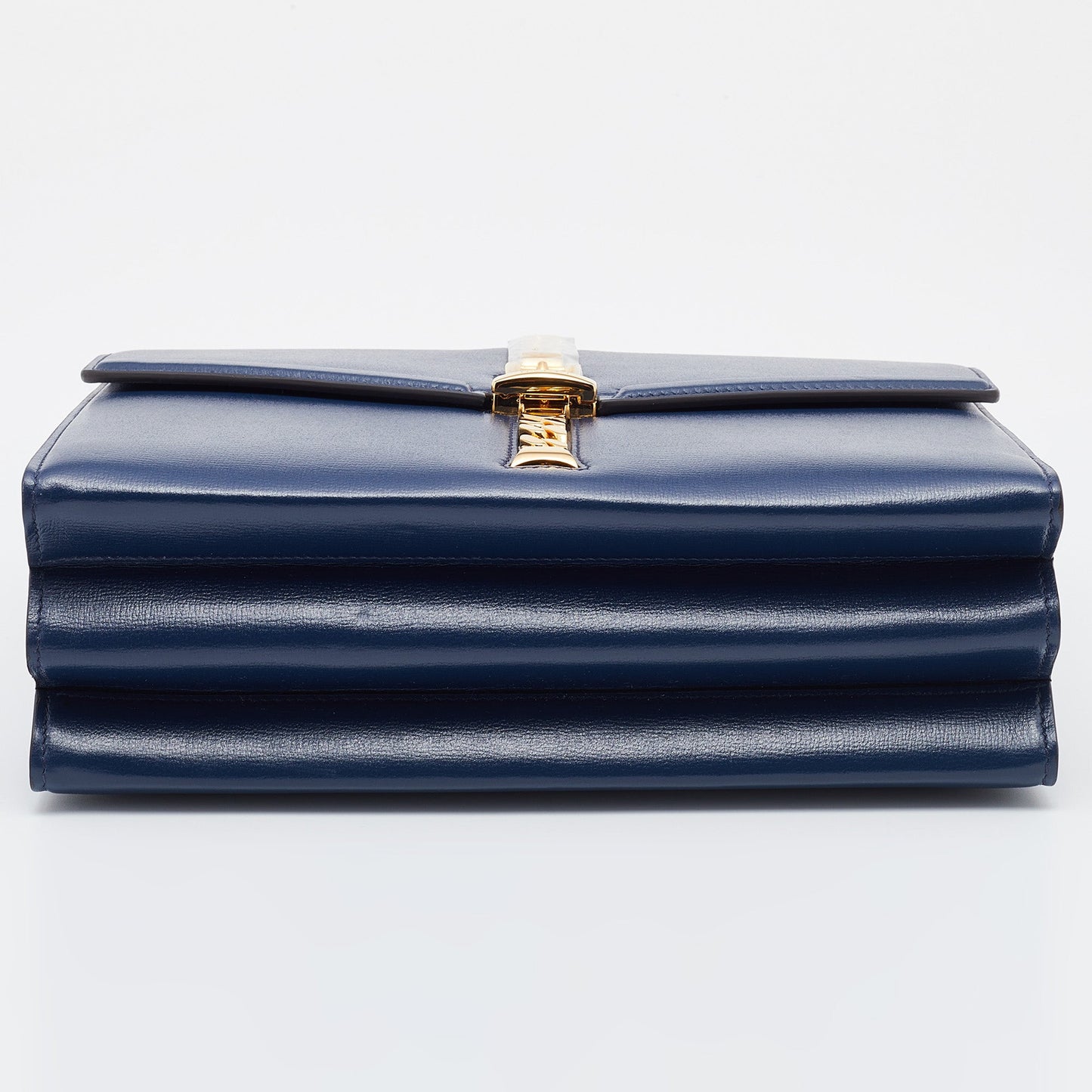 Gucci Blue Leather Small Sylvie Top Handle Bag