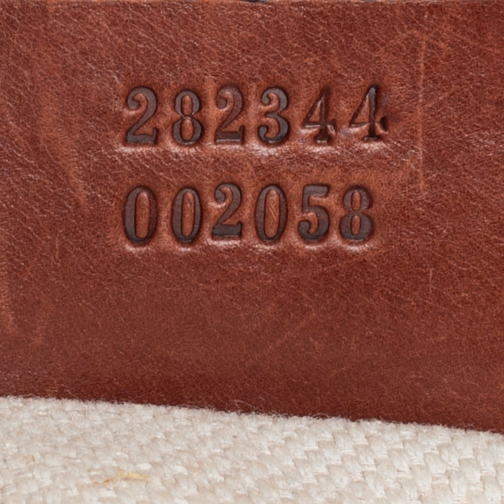 Gucci Beige/Brown Diamante Canvas and Leather Village Double G Hobo