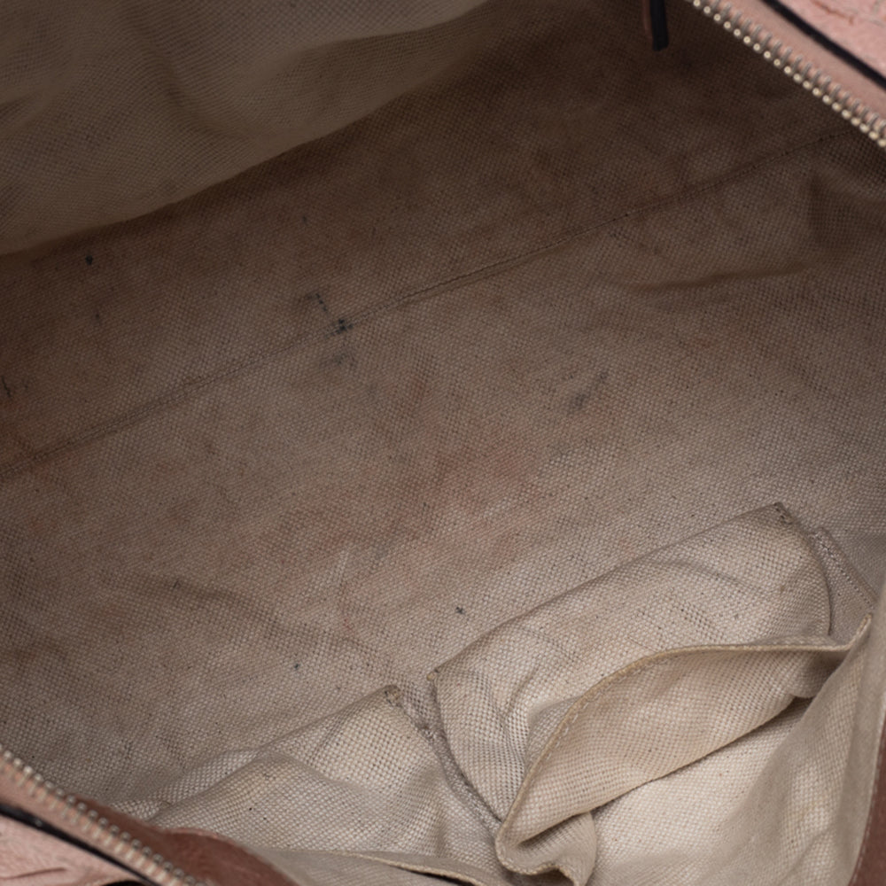 Gucci Beige GG Canvas and Leather Bell Satchel