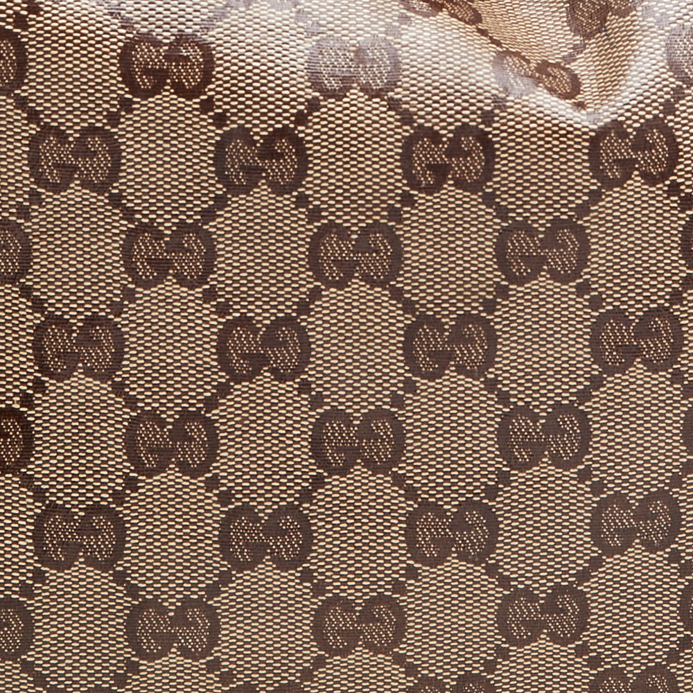 Gucci Beige/Gold GG Crystal Canvas and Leather Medium Babouska Indy Hobo