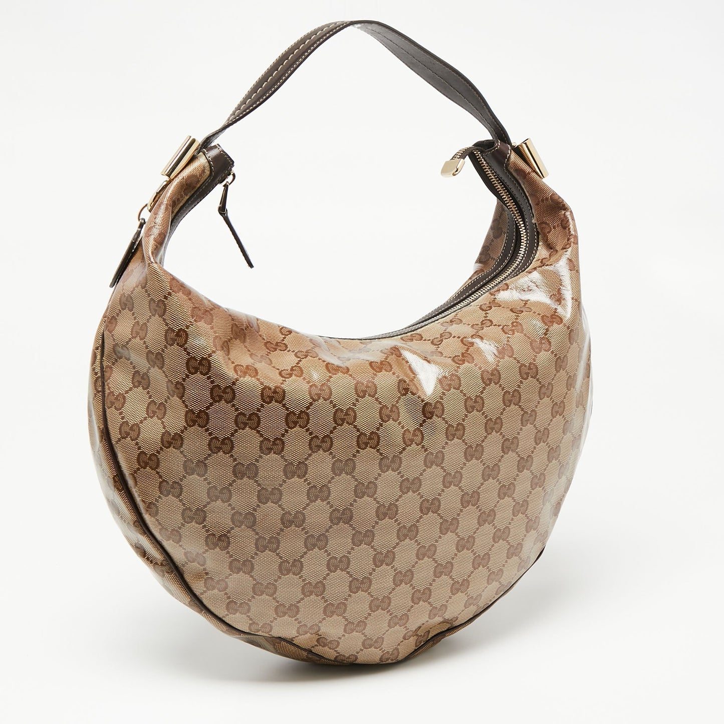 Gucci Beige/Brown GG Crystal Canvas Duchessa Hobo