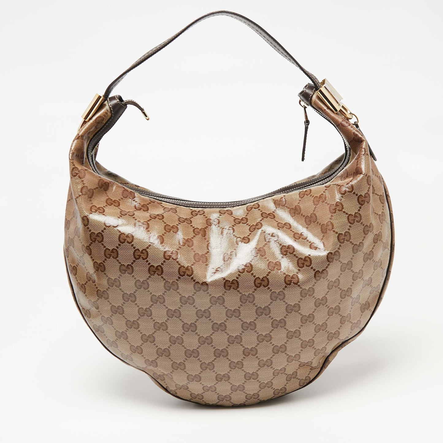 Gucci Beige/Brown GG Crystal Canvas Duchessa Hobo