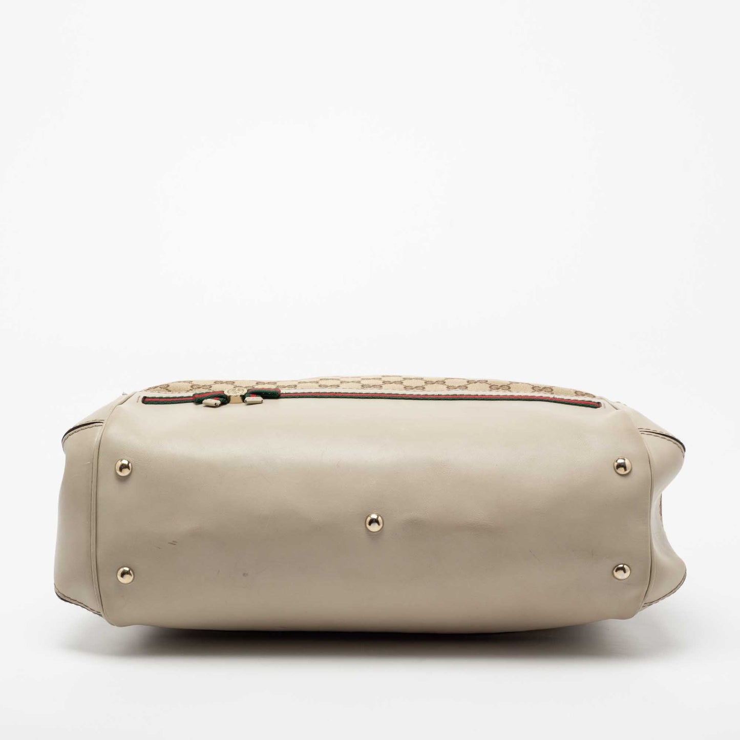 Gucci Beige/Off White GG Canvas and Leather Large Mayfair Bow Satchel
