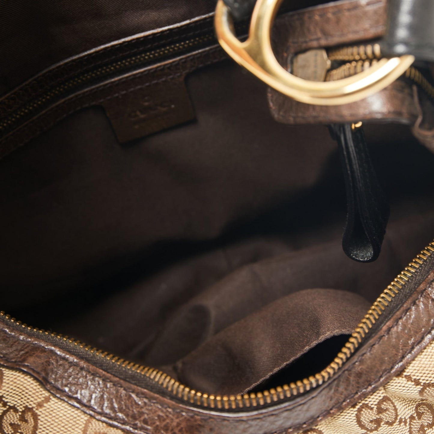 Gucci Beige/Brown GG Canvas and Leather Medium Interlocking G Hobo