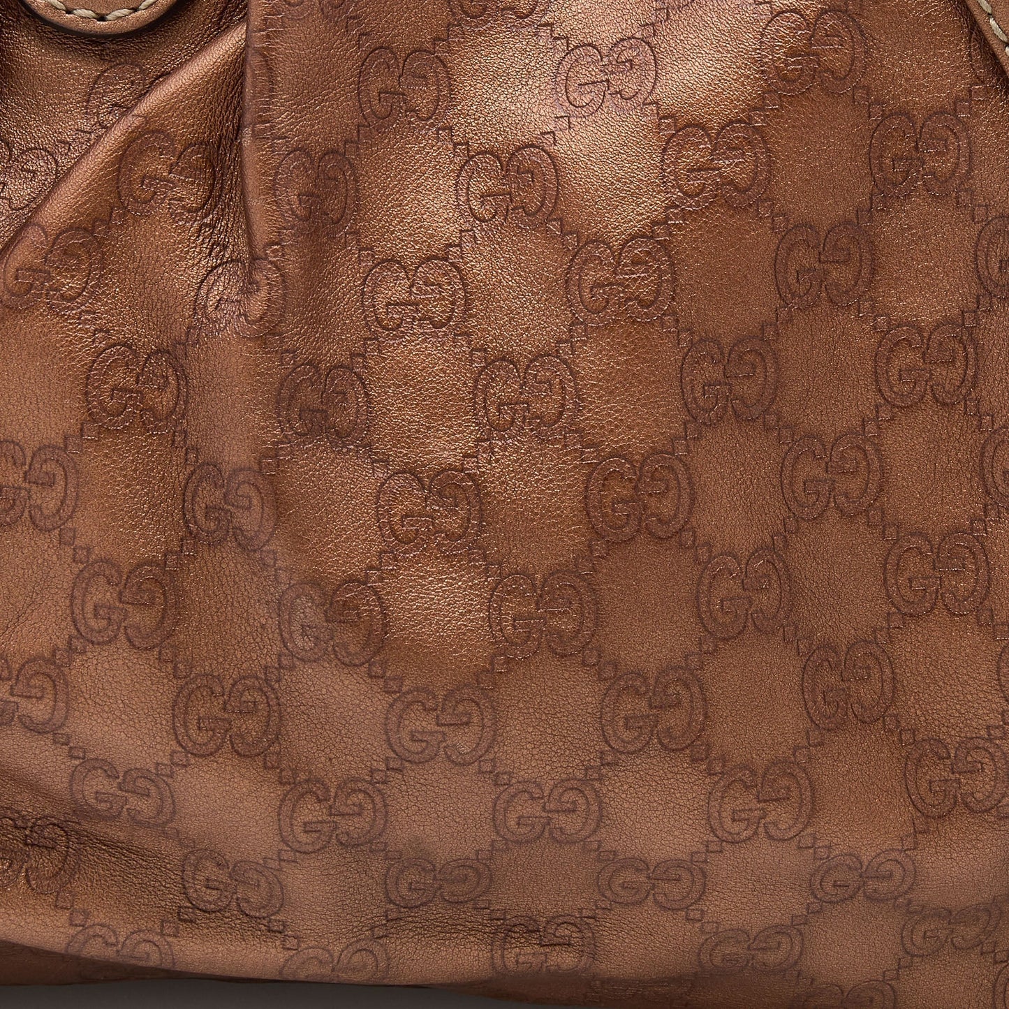 Gucci Bronze Guccissima Leather Medium Sukey Satchel