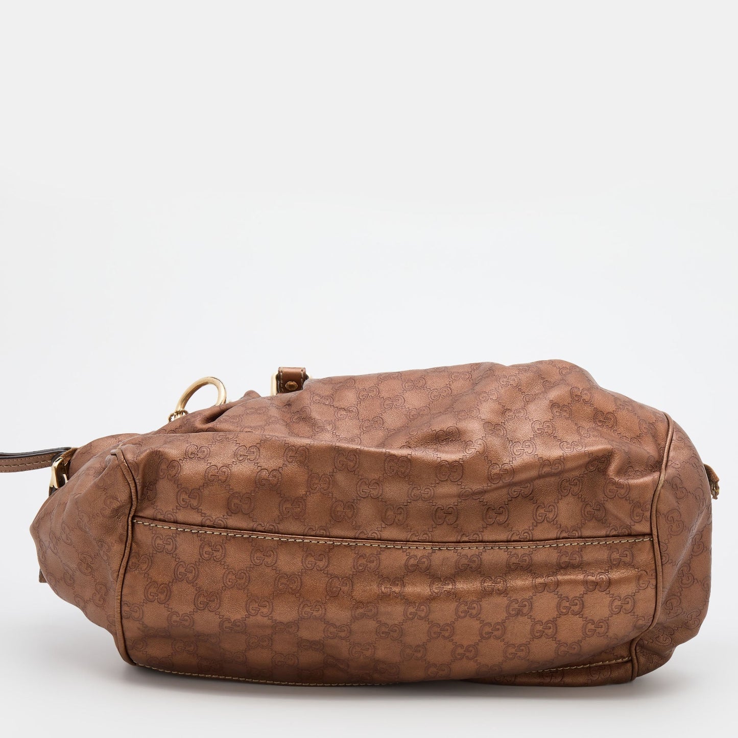 Gucci Bronze Guccissima Leather Medium Sukey Satchel