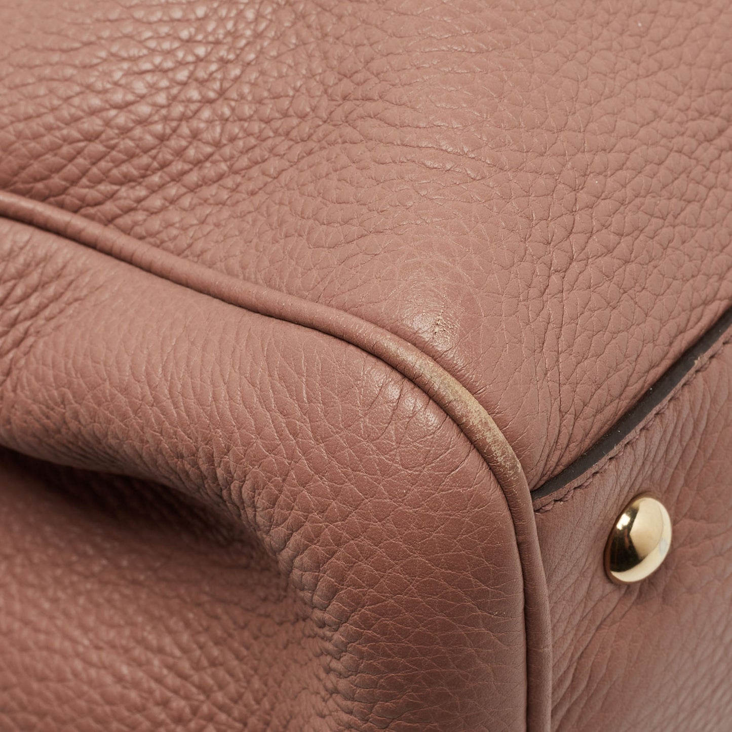 Gucci Dusty Pink Leather Medium Bamboo Shopper Tote