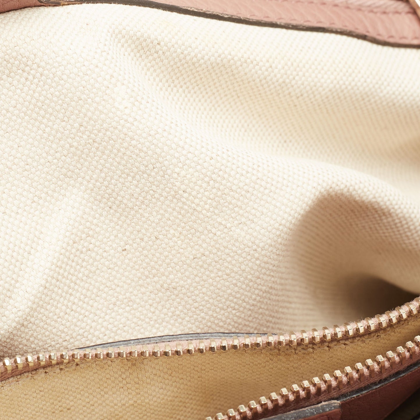 Gucci Dusty Pink Leather Medium Bamboo Shopper Tote