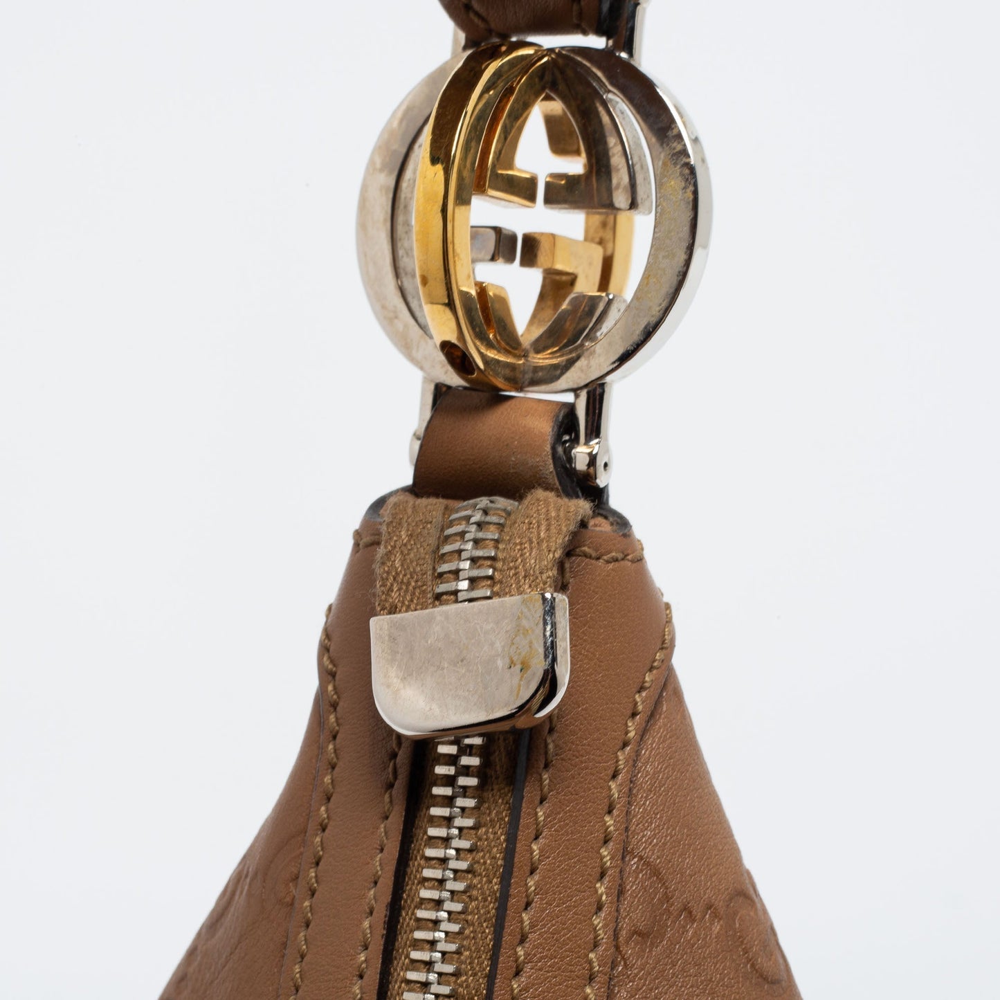 Gucci brown Guccissima Leather Medium GG Twins Hobo