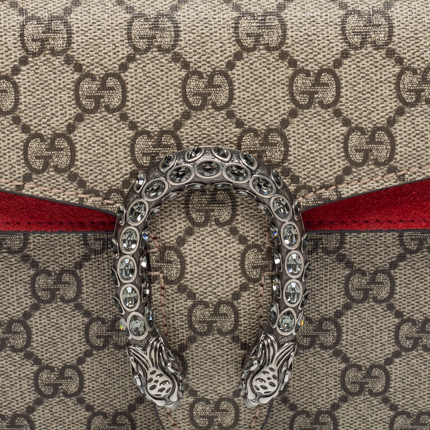Gucci Beige GG Supreme Canvas and Suede Dionysus Shoulder Bag