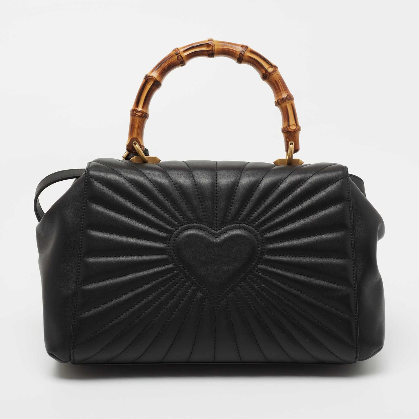 Gucci Black Quilted Leather Medium Queen Margaret Bamboo Top Handle Bag