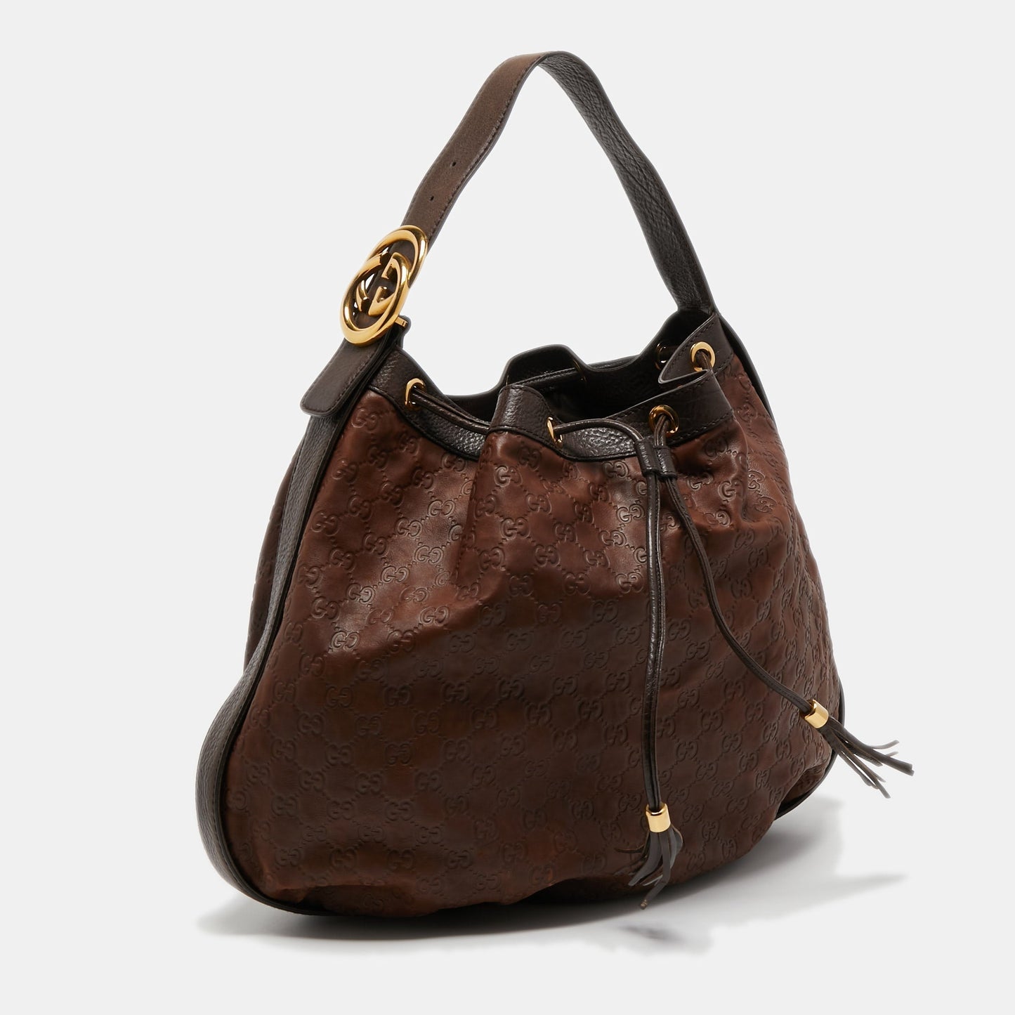 Gucci Brown Guccissima Leather Interlocking Icon Hobo