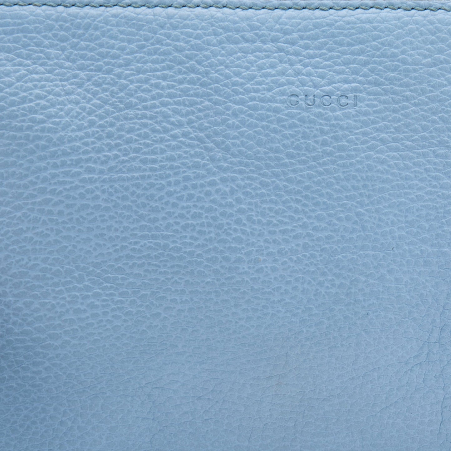 GUCCI Light Blue Leather Bamboo Tassel Clutch
