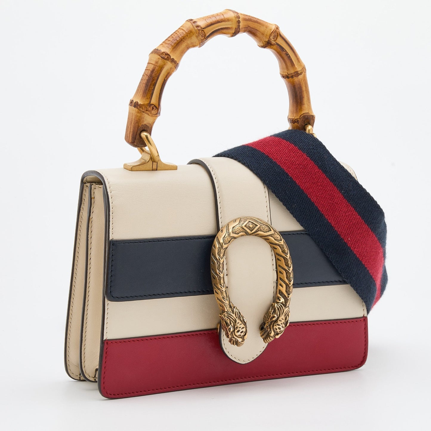 Gucci Multicolor Leather Mini Dionysus Bamboo Top Handle Bag
