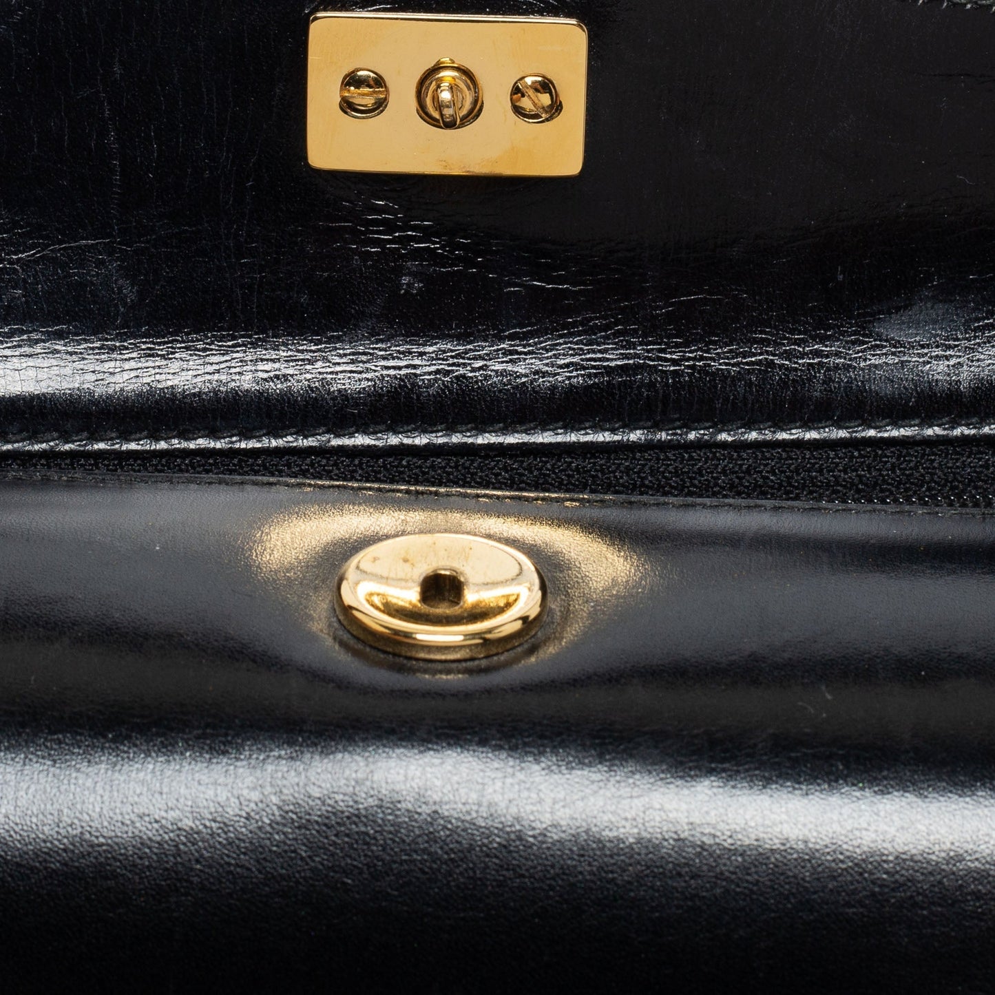 Gucci Black Leather Bamboo Top Handle Bag