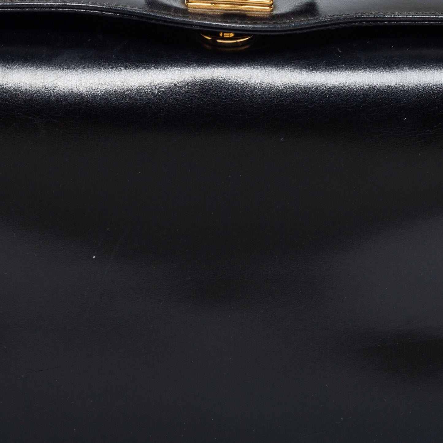 Gucci Black Leather Bamboo Top Handle Bag