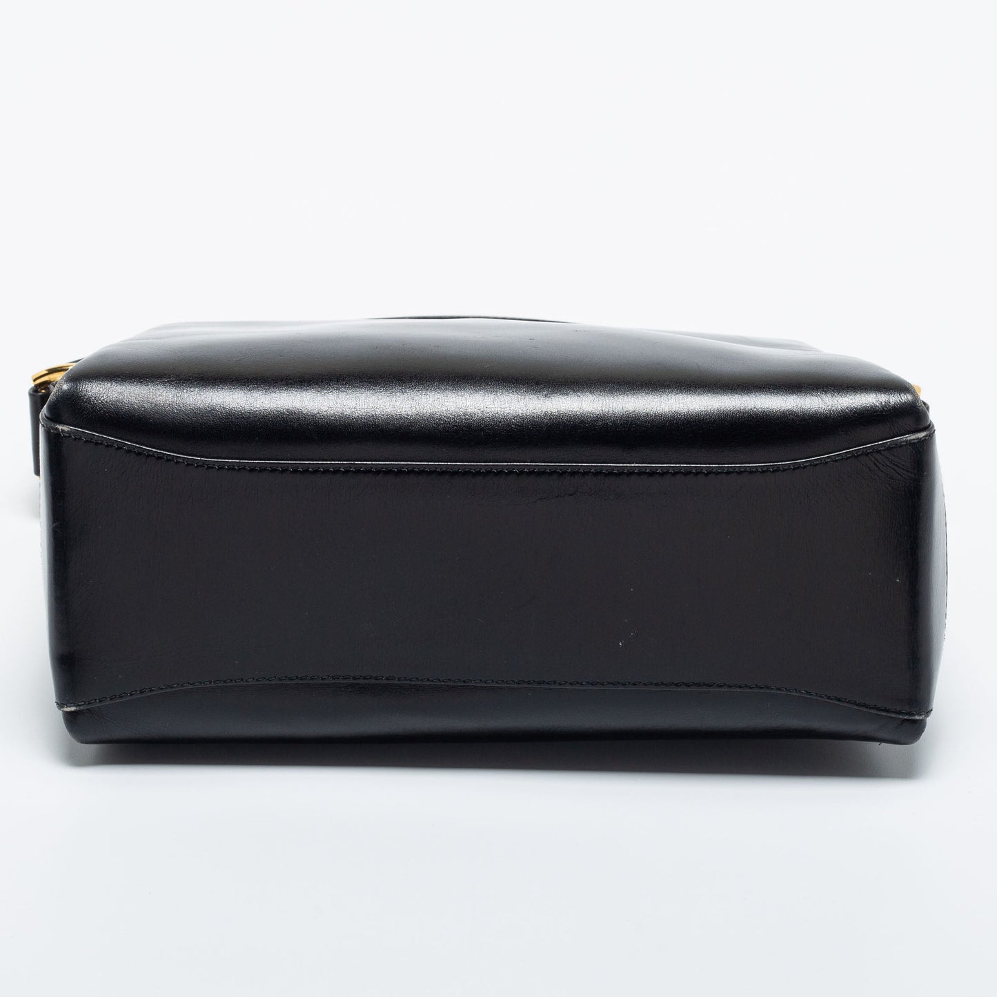 Gucci Black Leather Bamboo Top Handle Bag