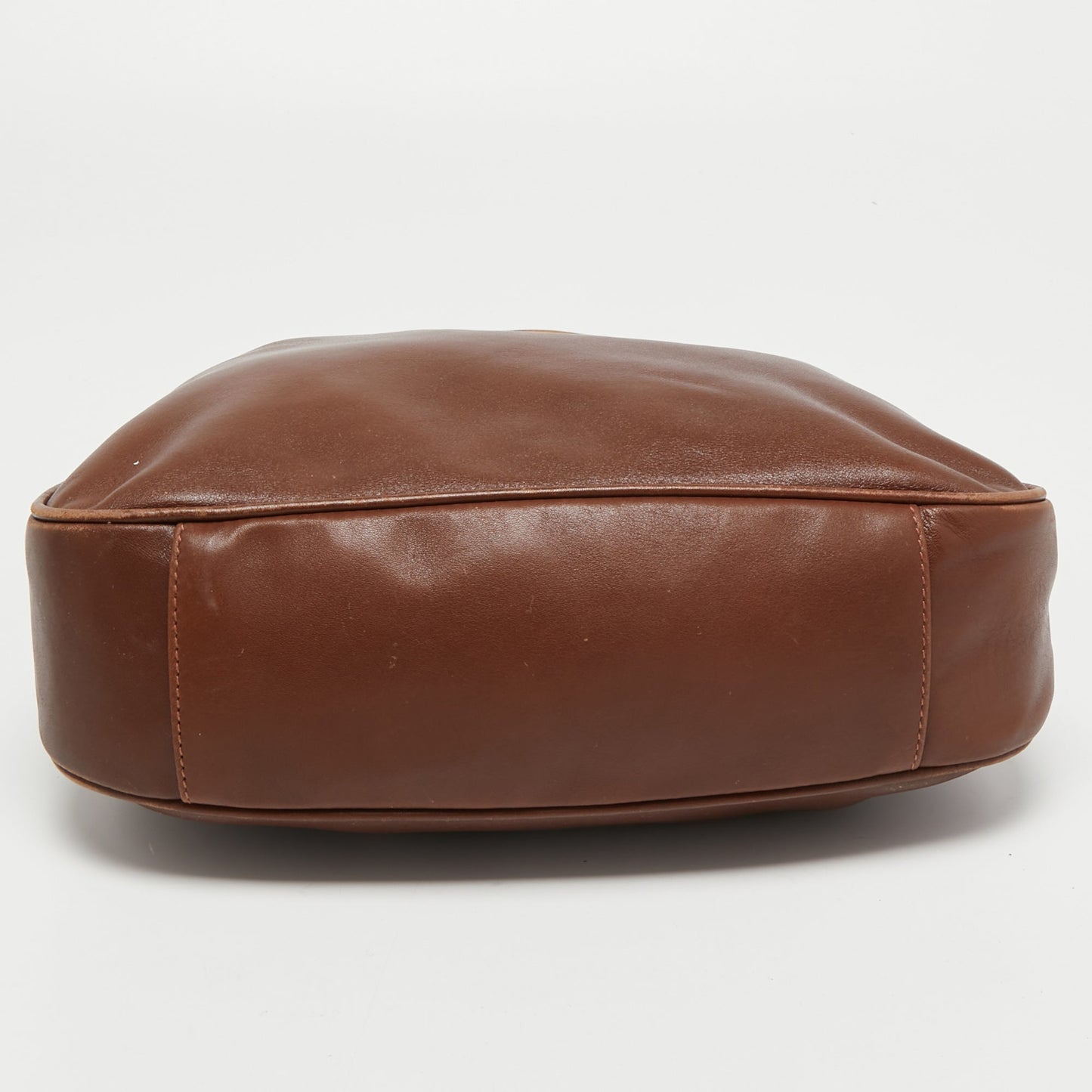 Gucci Brown Leather Bamboo Top Handle Bag