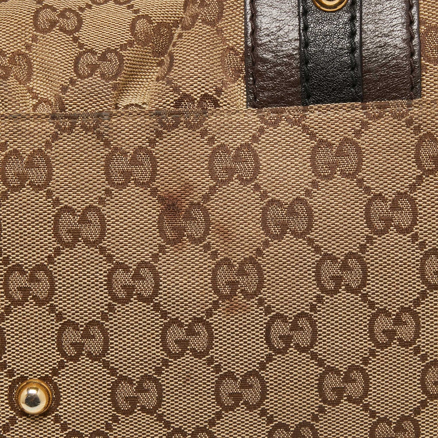 Gucci Beige/Brown Canvas and Leather Interlocking Boston Bag