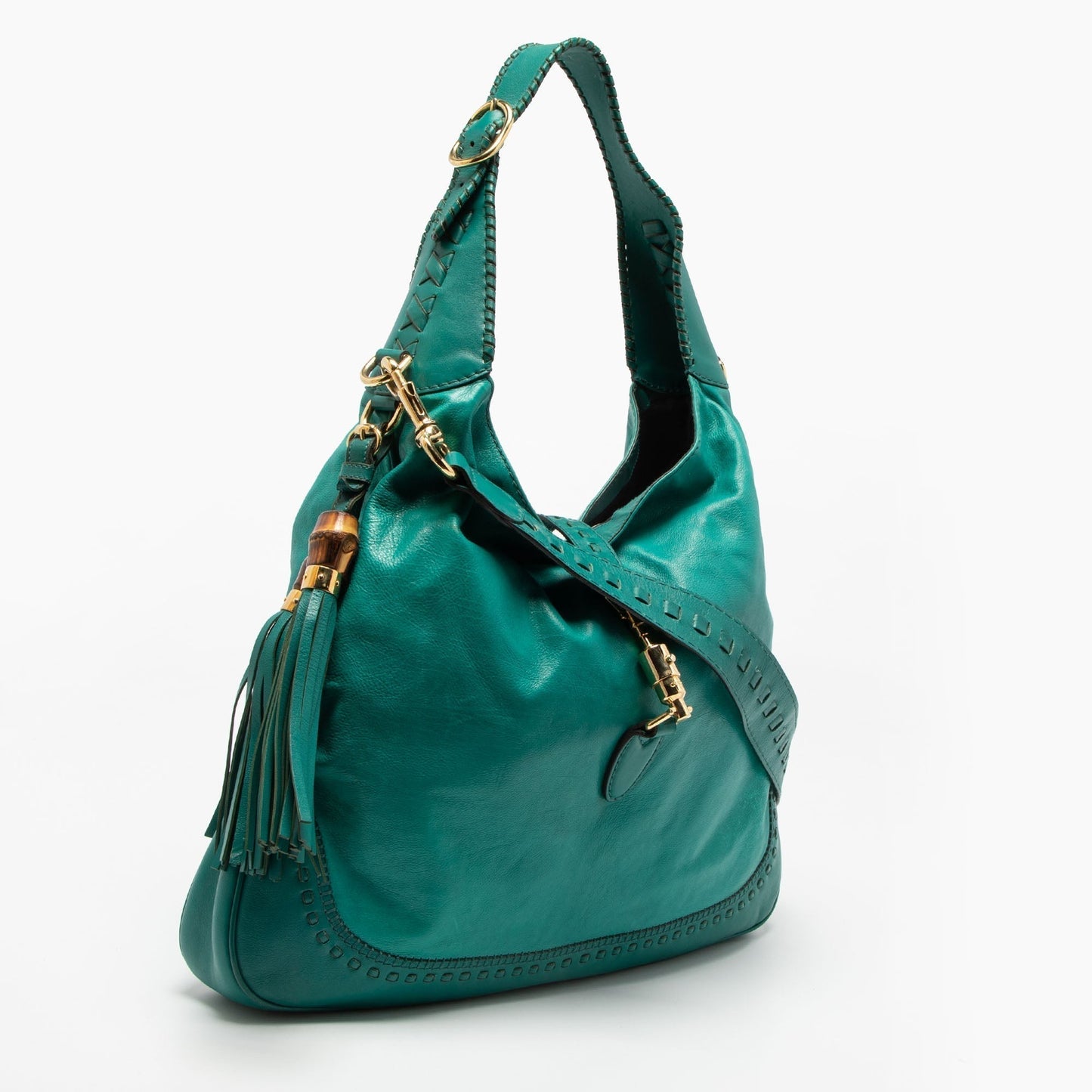 Gucci Green Leather Jackie Hobo