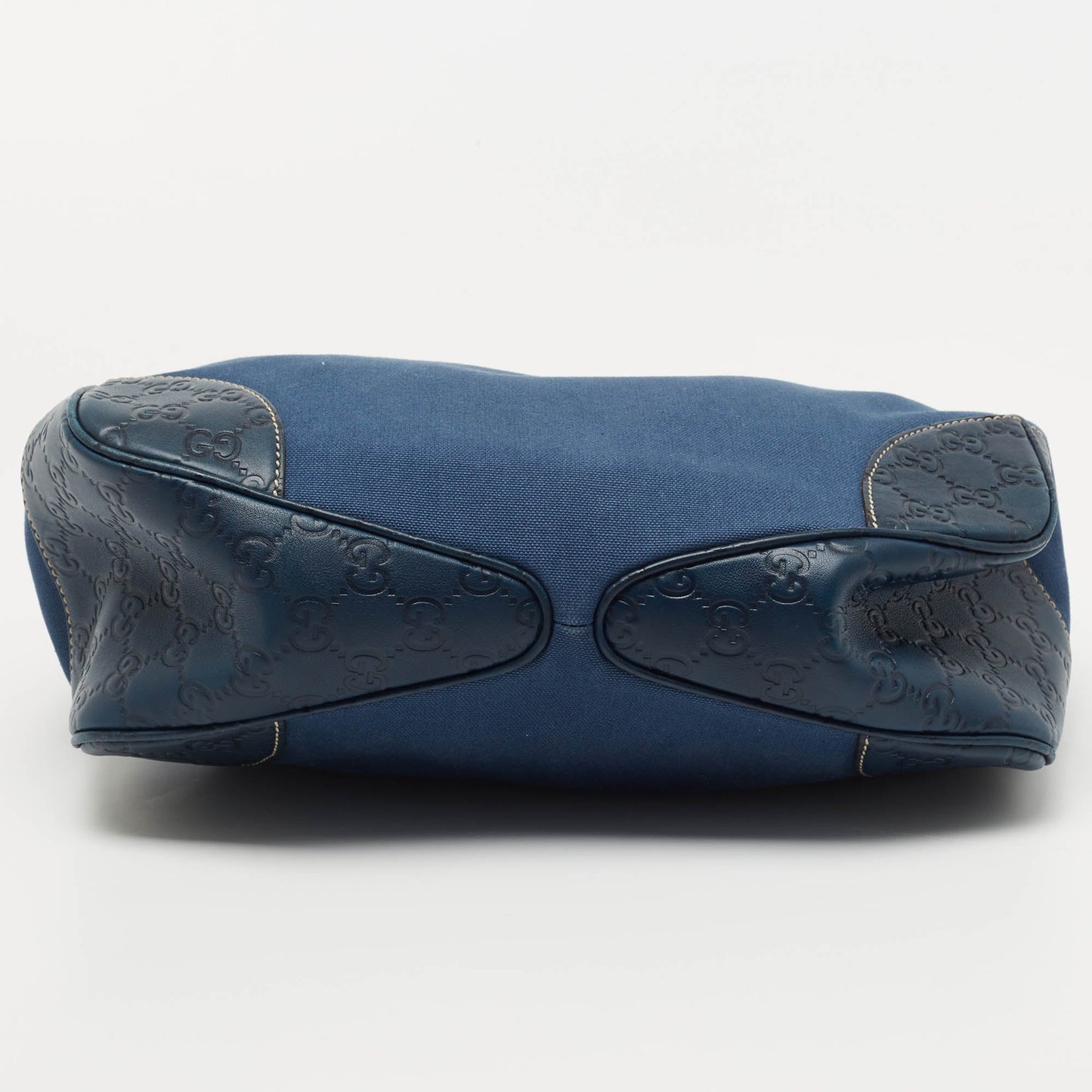 Gucci Blue Guccissima Leather and Canvas Hobo