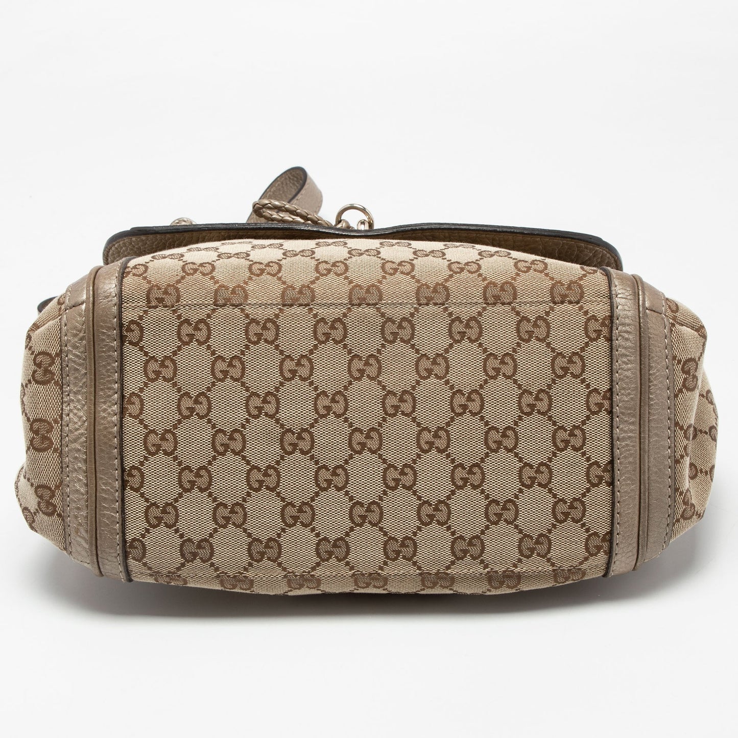 Gucci Beige/Gold GG Canvas and Leather Bella Flap Bag