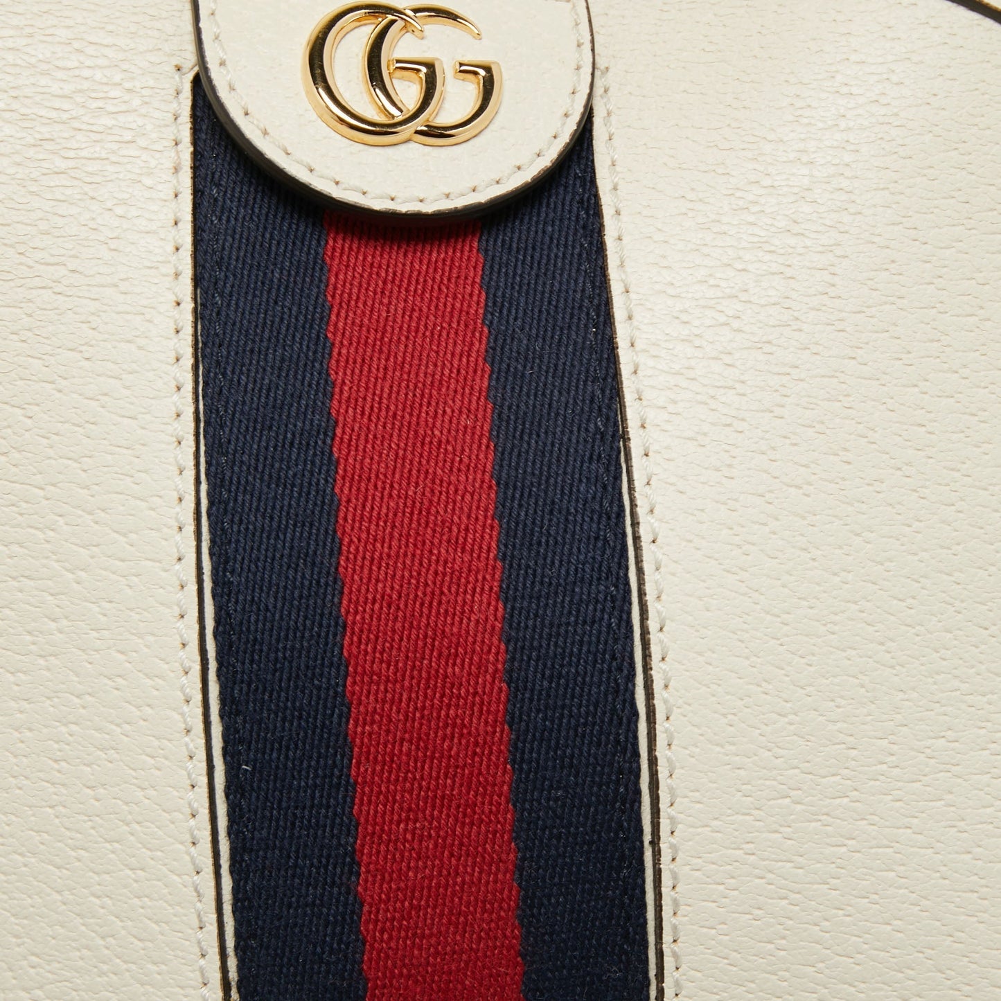 Gucci White Leather Small Ophidia Shoulder Bag