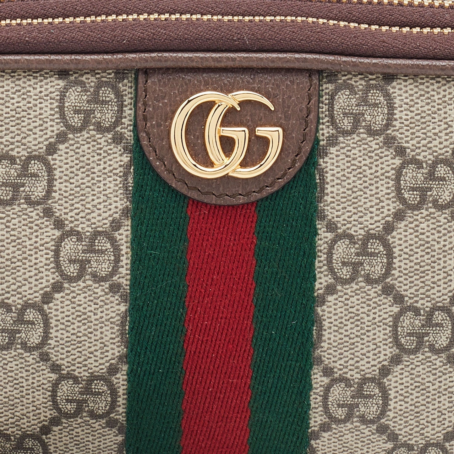 Gucci Beige/Brown GG Supreme Canvas and Leather Ophidia Wristlet