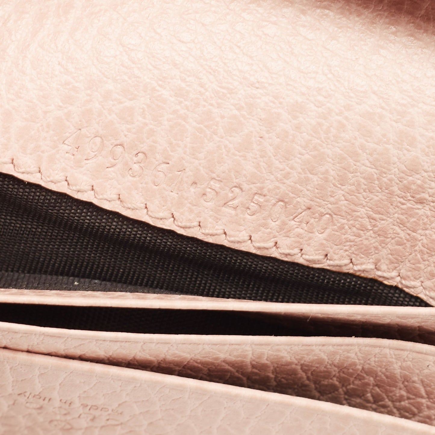 Gucci Light Pink Leather Butterfly Embellished Flap Card Case