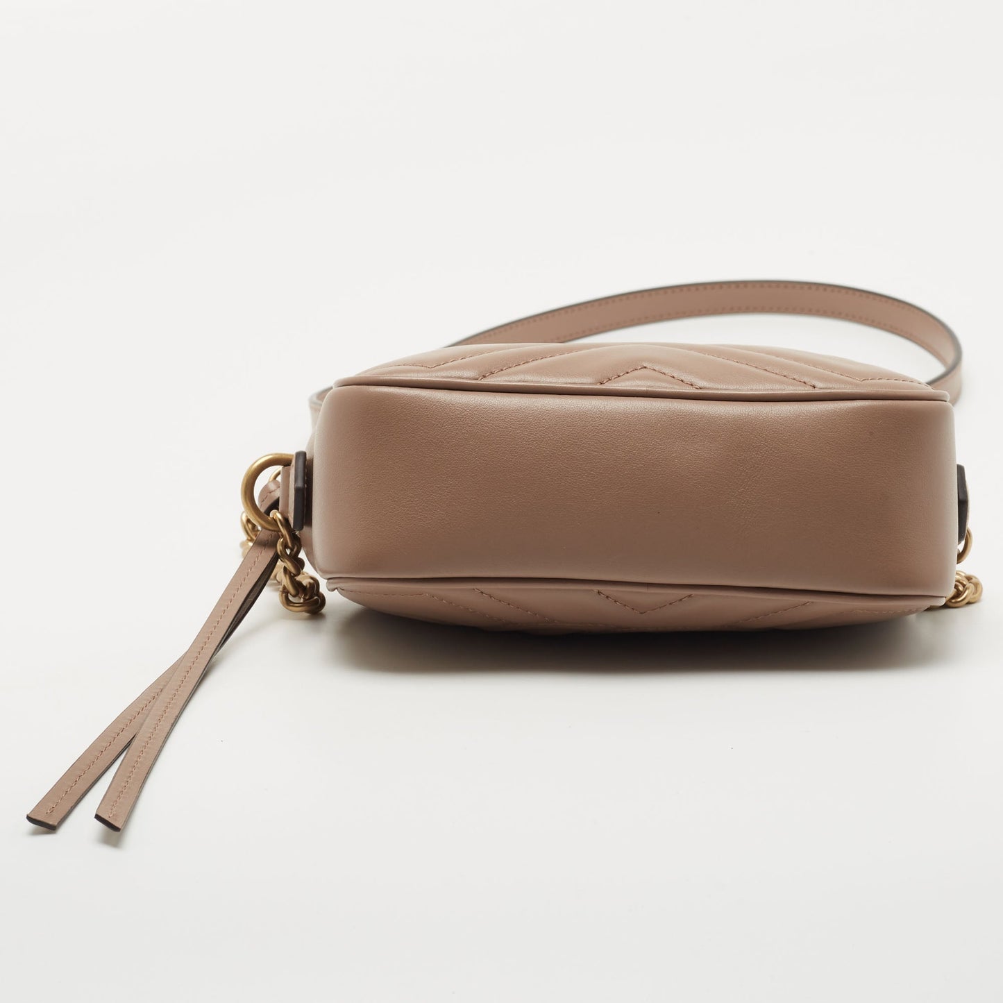 Gucci Beige Matelasse Leather Mini GG Marmont Camera Bag