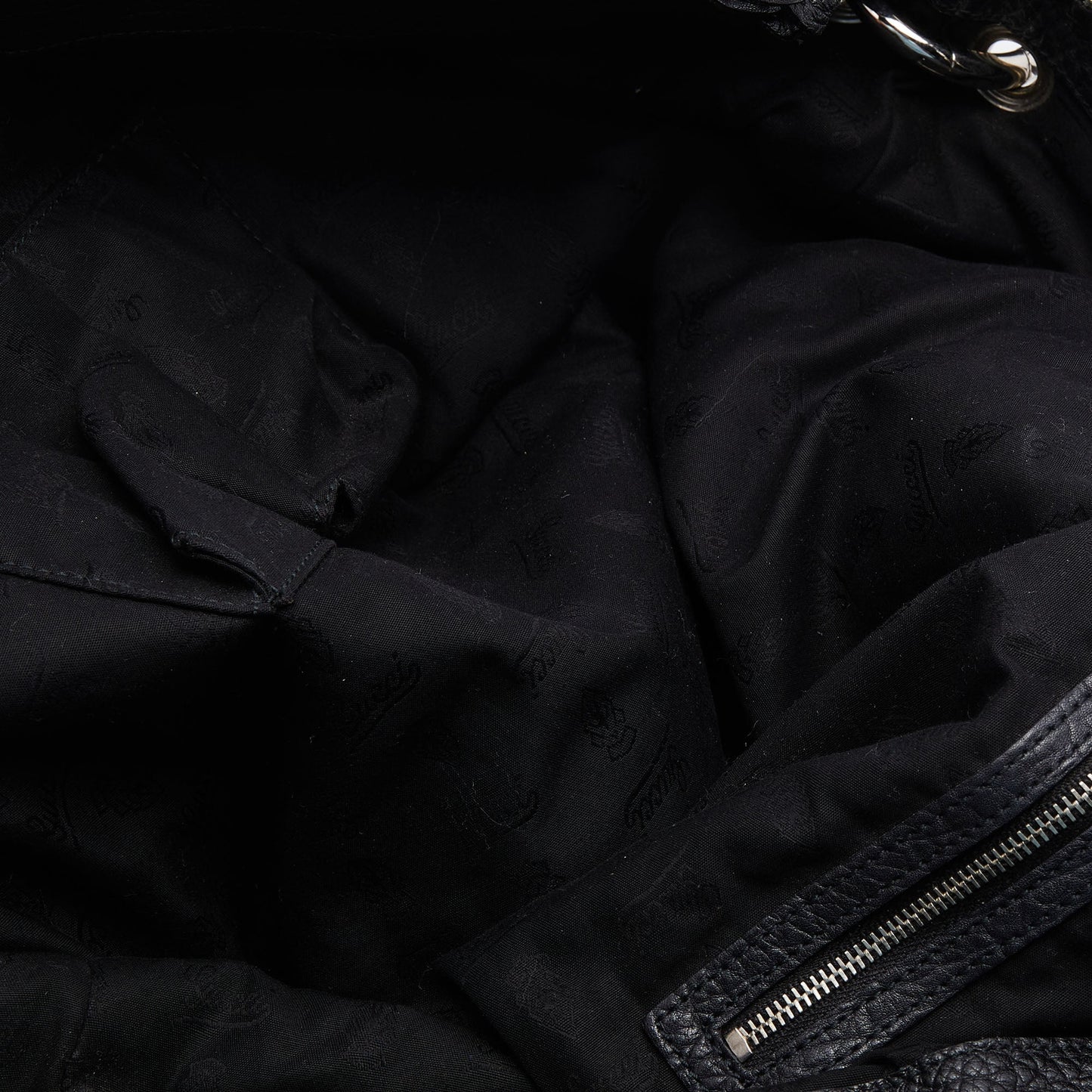 Gucci Black Leather Braided Handle Satchel