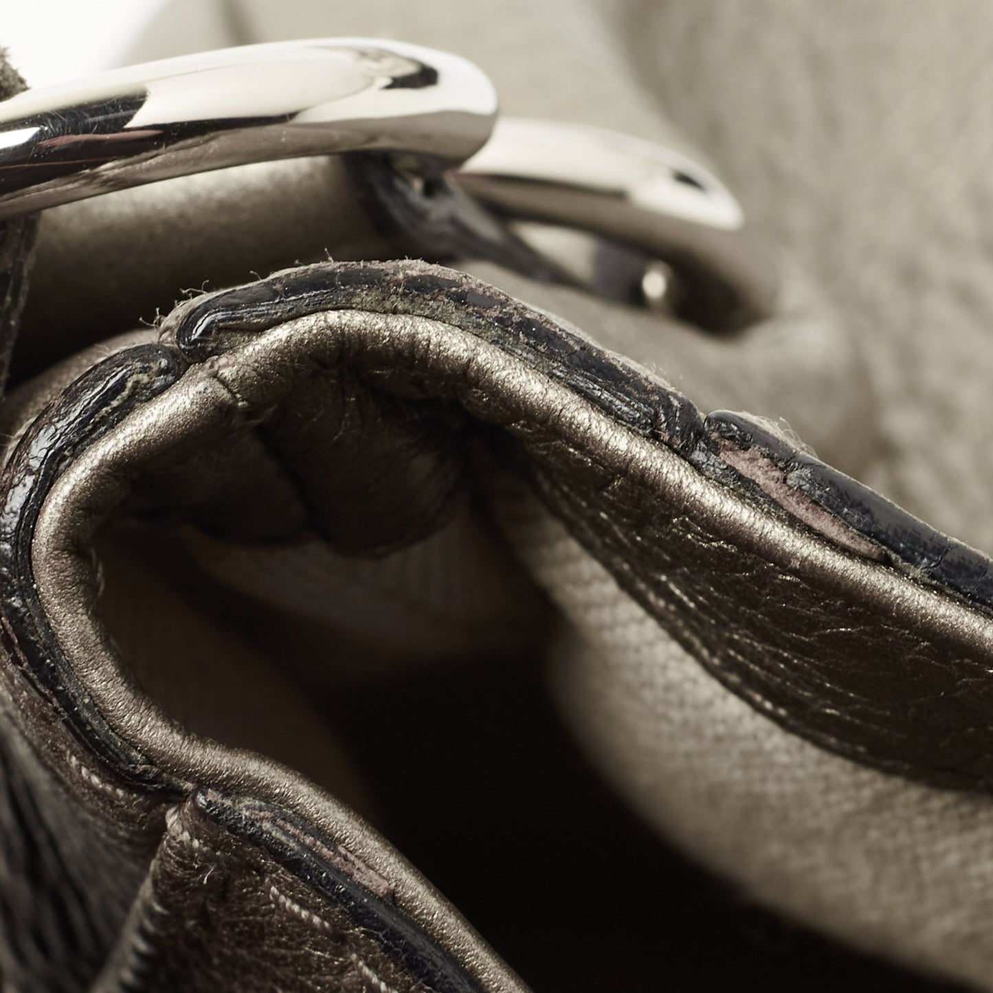 Gucci Metallic Leather Techno Horsebit Hobo