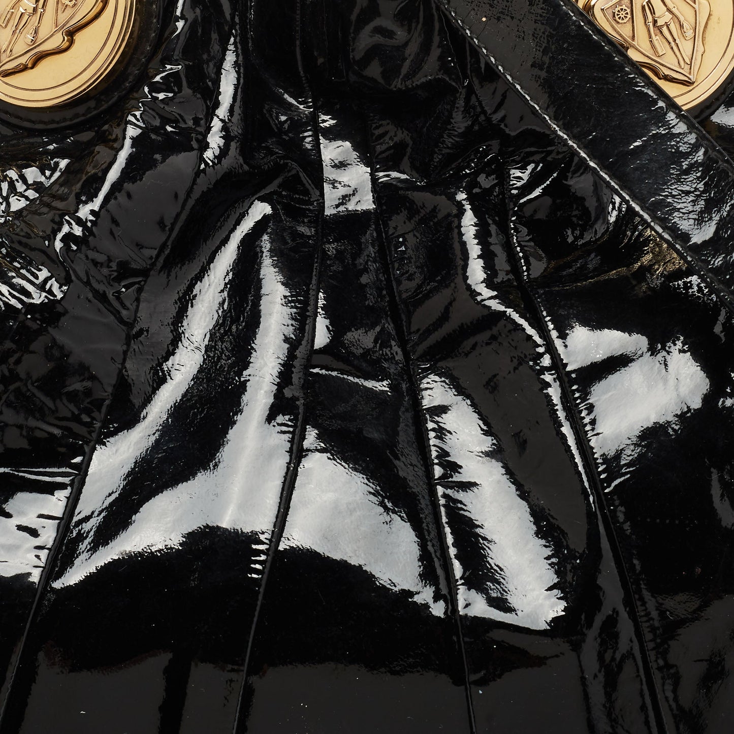 Gucci Black Patent Leather Large Hysteria Hobo