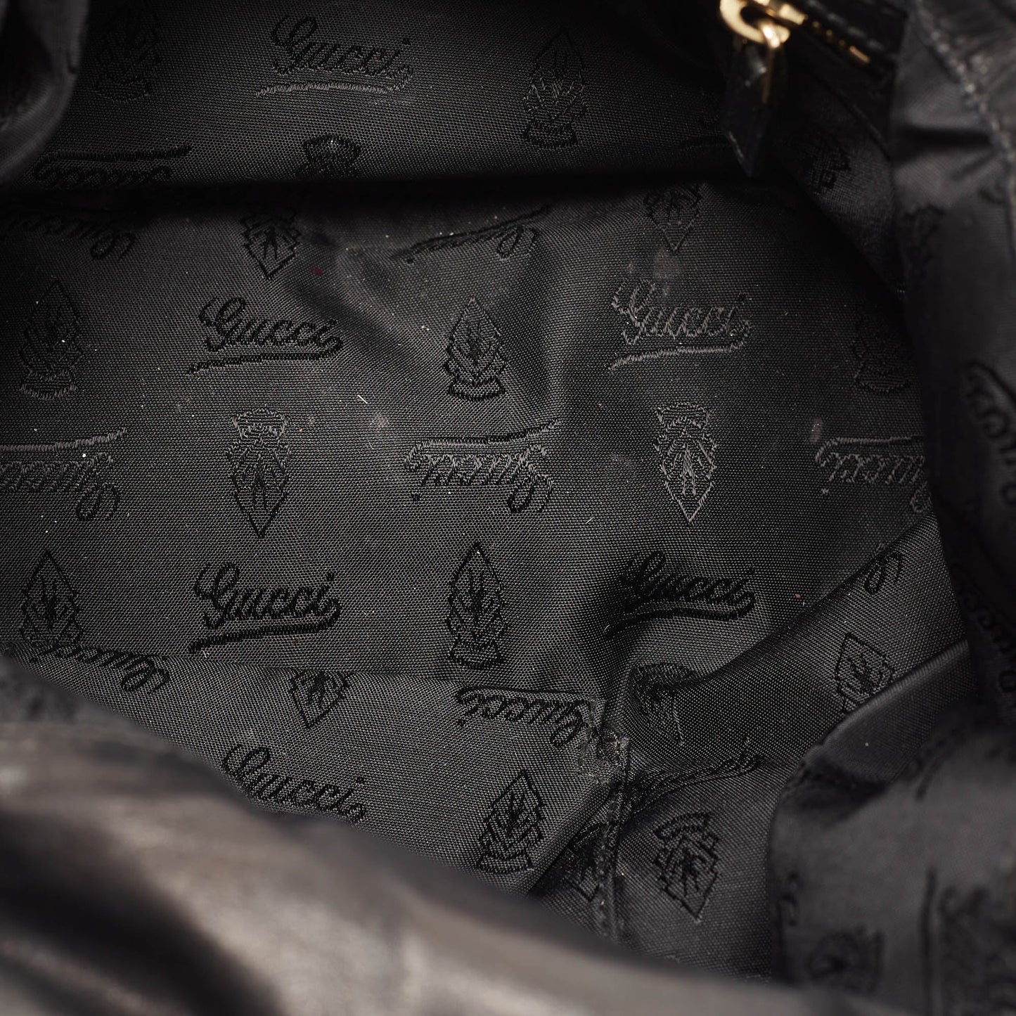 Gucci Black Patent Leather Large Hysteria Hobo