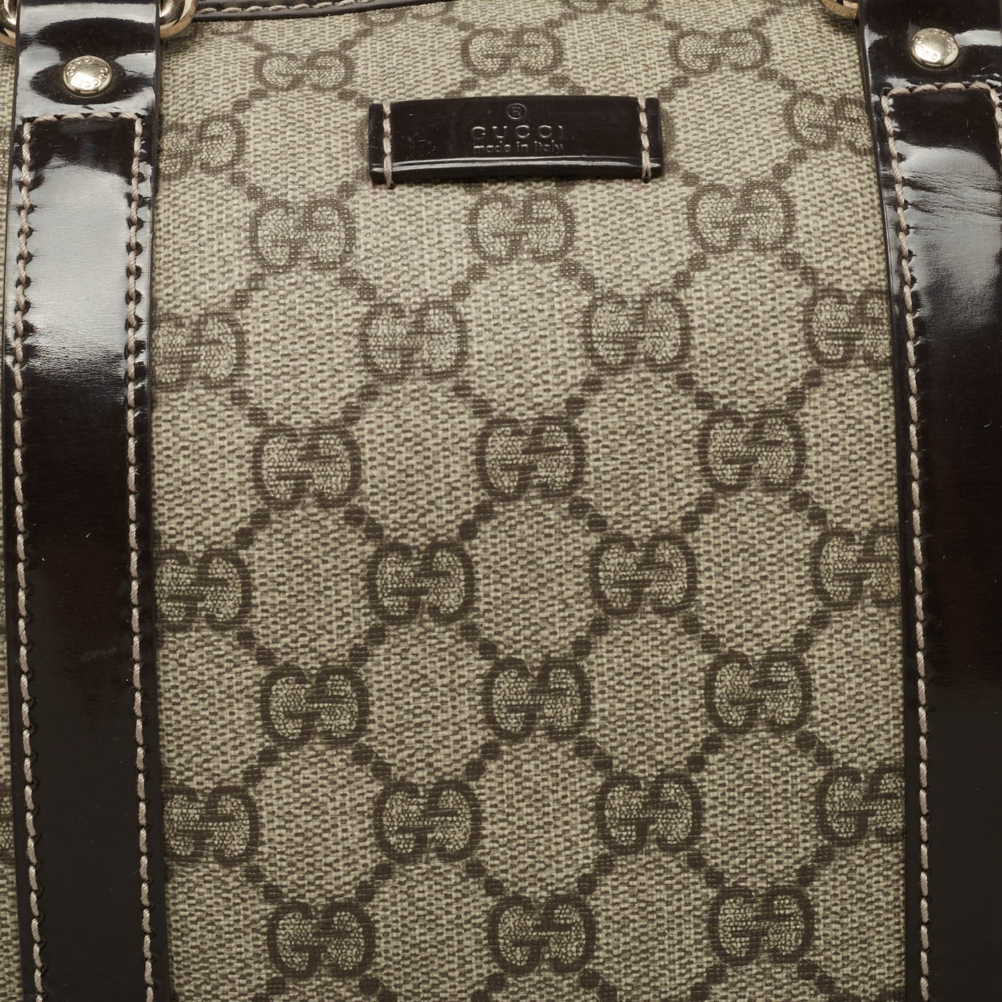 Gucci Beige/Ebony GG Supreme Canvas Medium Joy Boston Bag