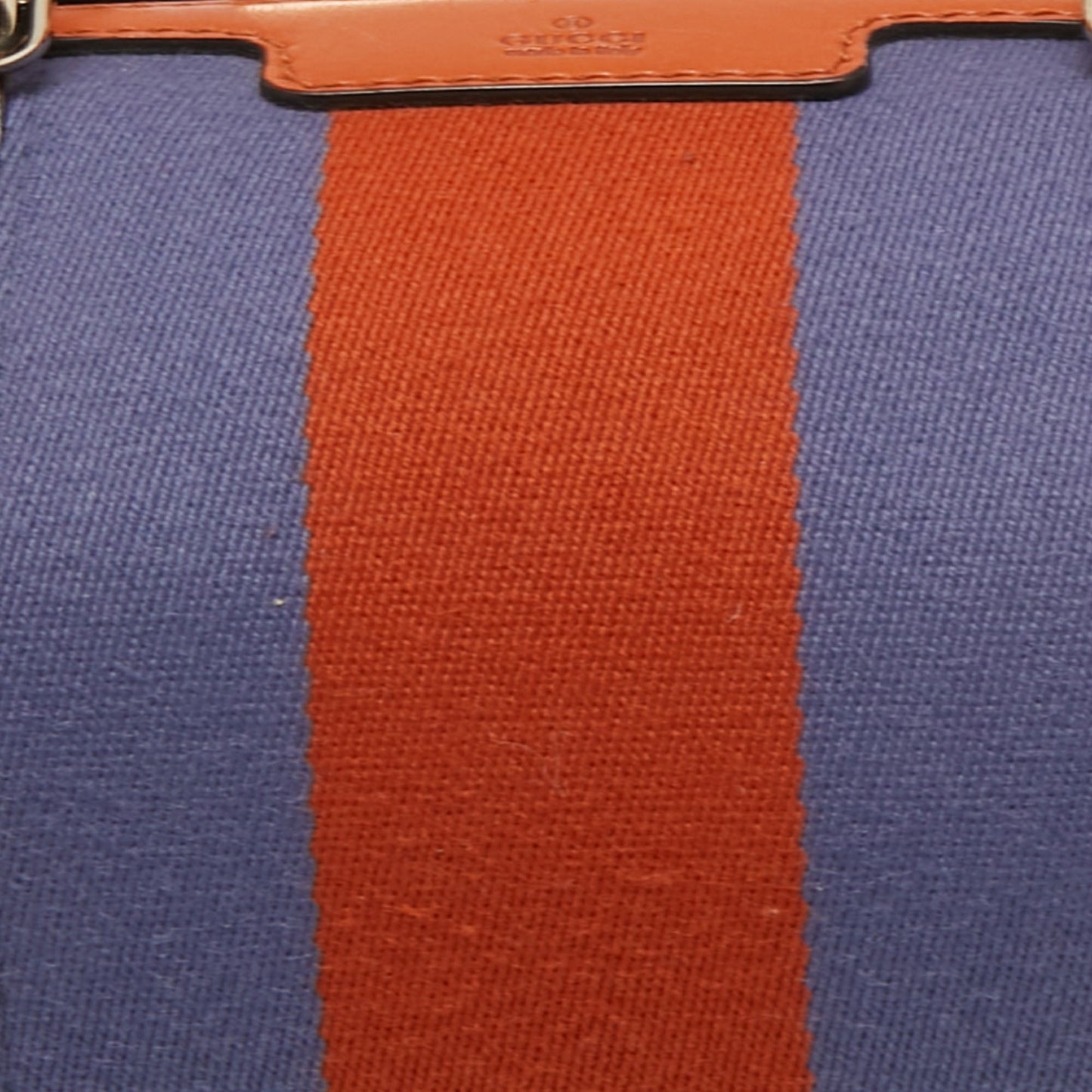 Gucci Beige/Orange GG Canvas and Leather Small Vintage Web Boston Bag