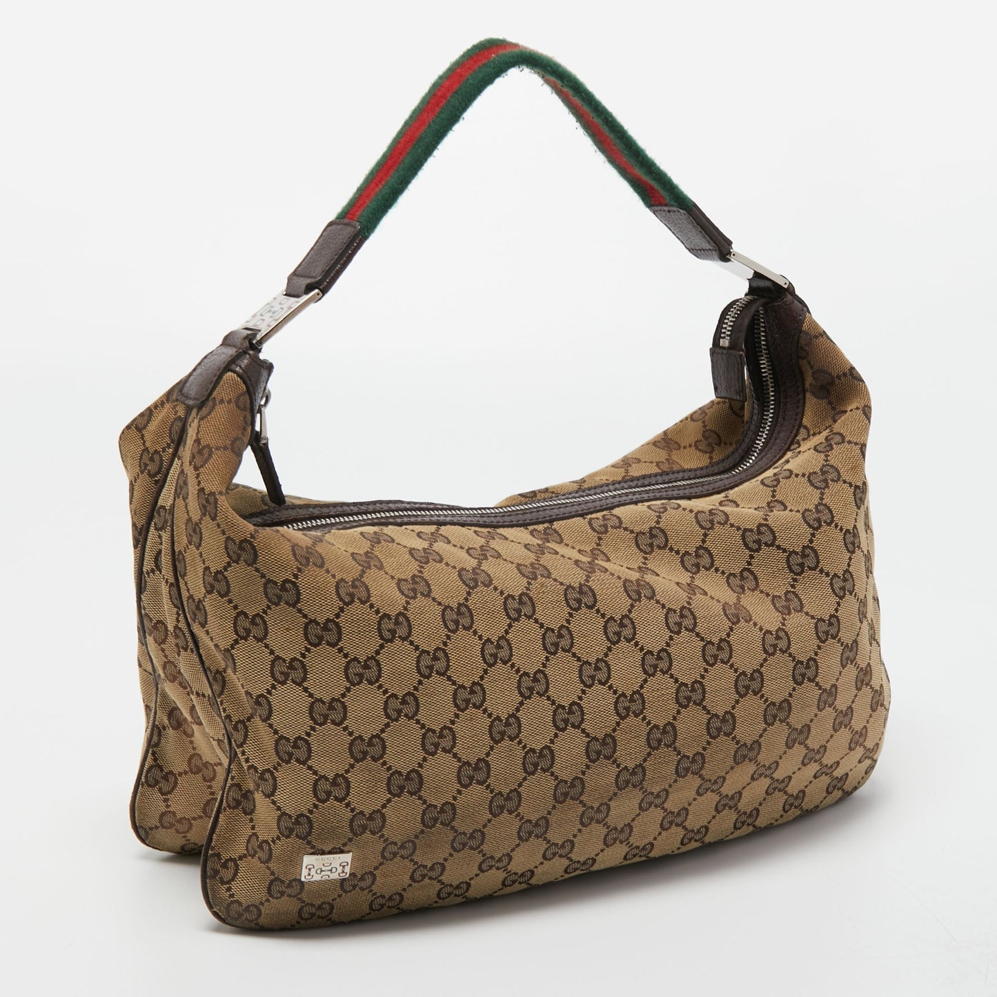 Gucci Beige/Ebony GG Canvas Web Pop Hobo
